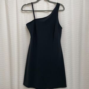 Abercrombie & Fitch One Shoulder Black Traveler Mini Dress Built In Shorts Med